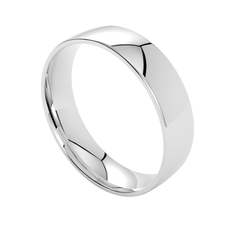 Półokrągła klasyczna obrączka ślubna z platyny 950